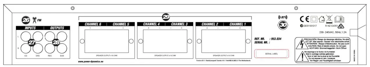 Power Dynamics 953.034 PV260BT Amplifier System 2