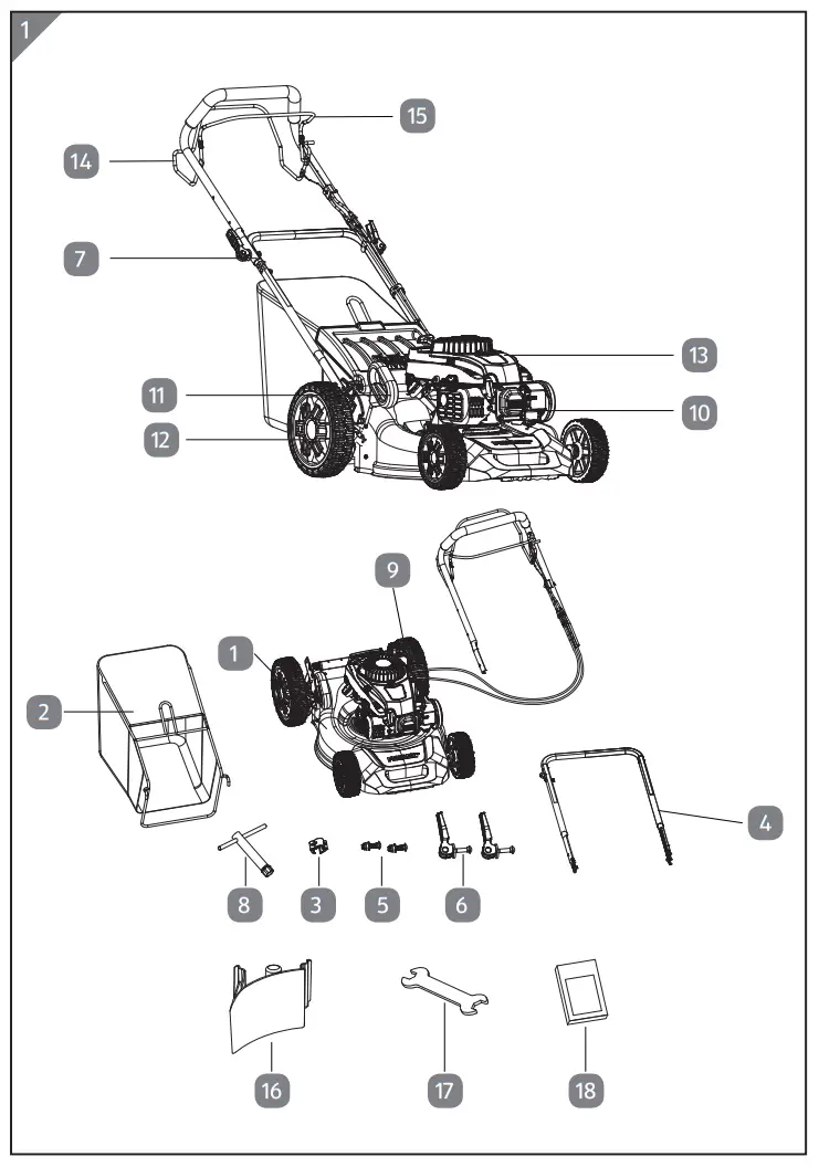 ALDI XSZ46J Self Propelled Petrol Lawnmower - fig