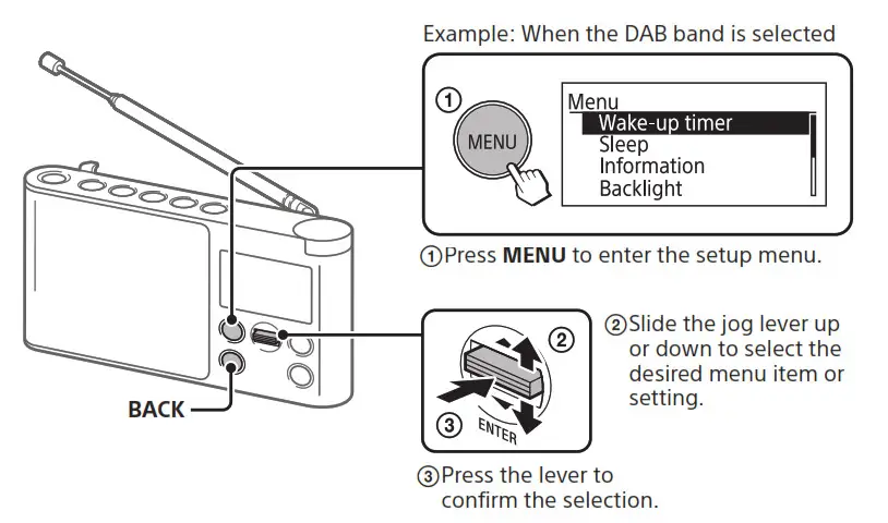 SONY XDR-S41D Portable DAB- Setup