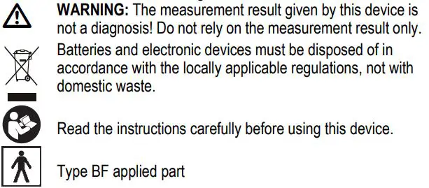 microlife MT700 Digital Thermometer Instruction Manual - Symbol
