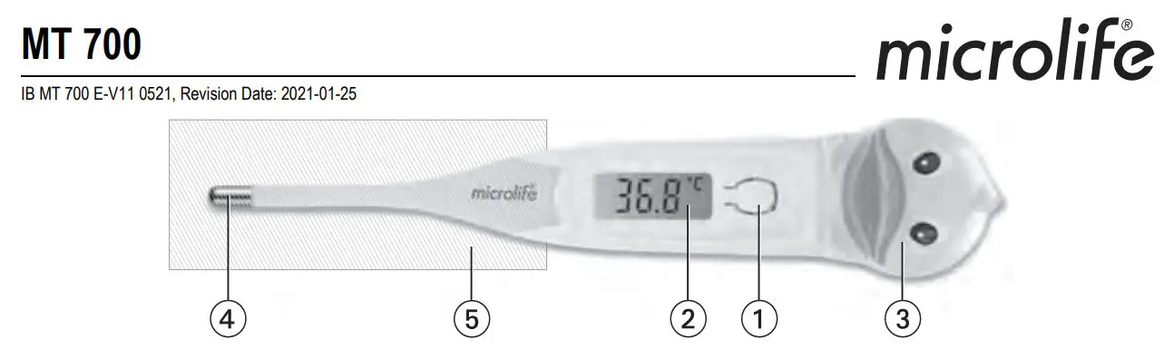 microlife MT700 Digital Thermometer Instruction Manual