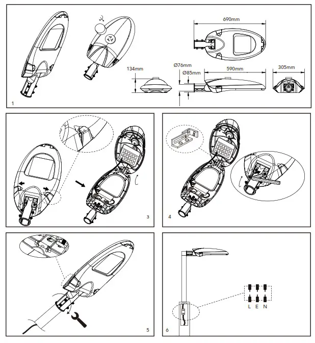 ROBUS RSE3540S-25 Streex LED Street Light Instruction - Cover