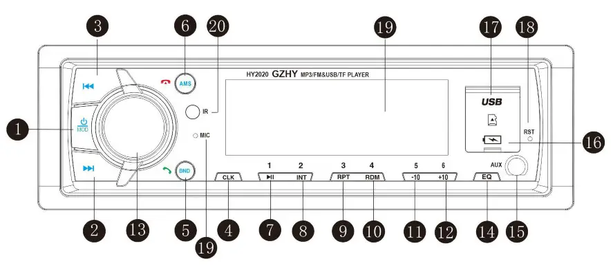 Topstar Electronics HY2020 Car Receiver