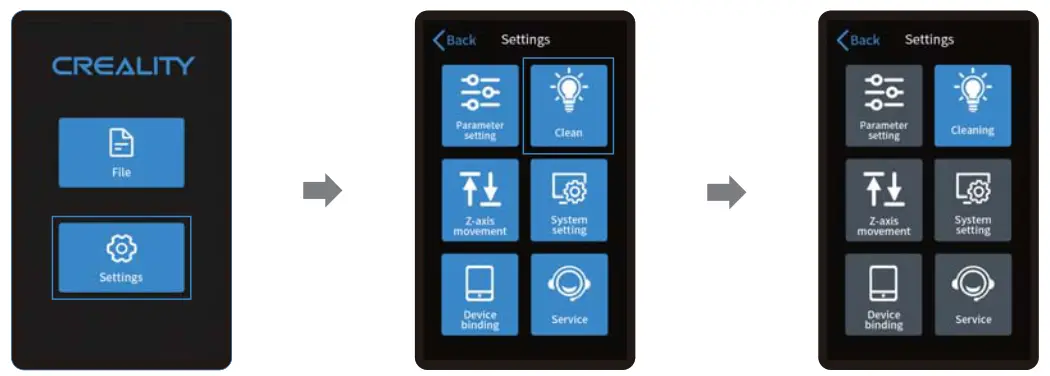 CREALITY CL 89 Halot Sky 3D Printer - setting 1