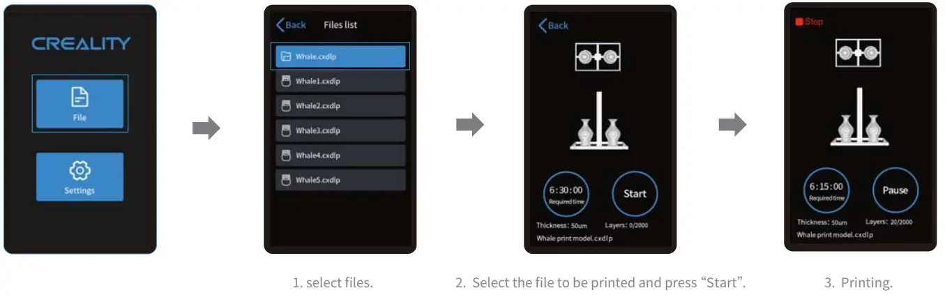 CREALITY CL 89 Halot Sky 3D Printer - start printing 2