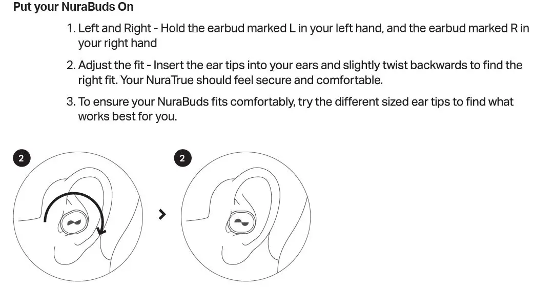 Fitting your NuraBuds