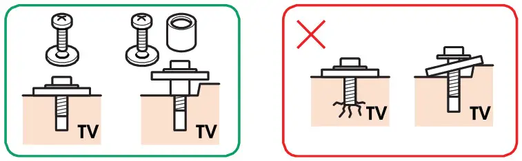 vogel s TVM 3420 Series Full Motion TV Wall Mount - Make sure bolts and spacers are positioned correctly