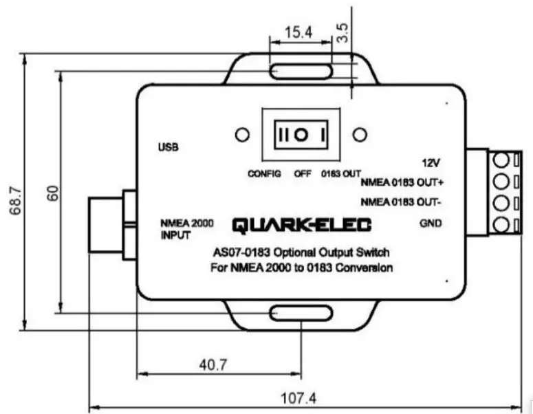 QUARK ELEC QK AS07 N2K NMEA 2000 GPS and Heading sensor - Backward compatibility with NMEA 0183 devices