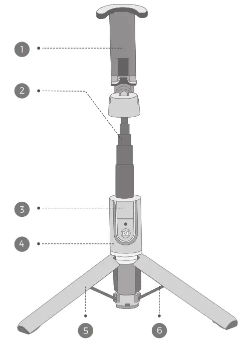 MPOW Selfie Sticktripod - Diagram 2
