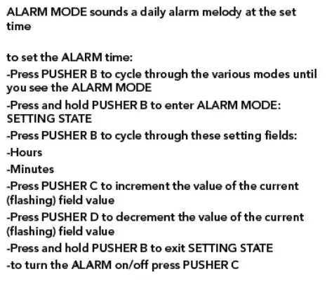 NIXON The Rhythm Watch 100 Meter Digital User Manual - Alarm Mode
