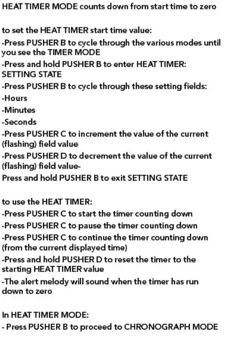 NIXON The Rhythm Watch 100 Meter Digital User Manual - Countdown Heat timer mode