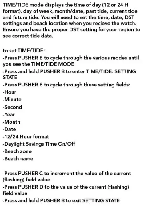 NIXON The Rhythm Watch 100 Meter Digital User Manual - Setting the time