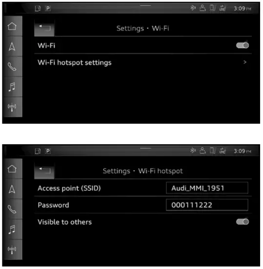 myAudi IQ 2021 Audi Q7 - car font - hotspot
