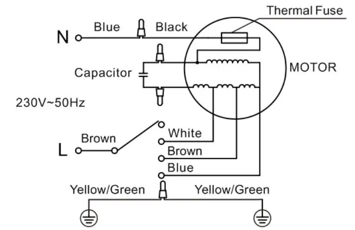 H Koenig joe50 Silent Retro Metal Desk Fan - DIAGRAM