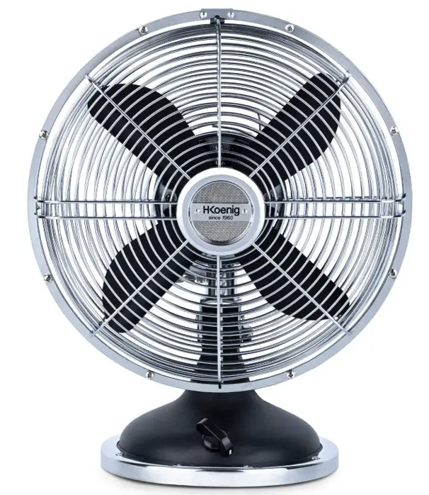 H Koenig joe50 Silent Retro Metal Desk Fan