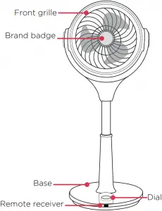 Dimplex Air Circulator Pedestal Fan - Parts 1
