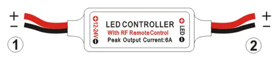 OCDAY 12V RF Wireless Remote Switch Controller Dimmer for Mini LED Strip - fig1