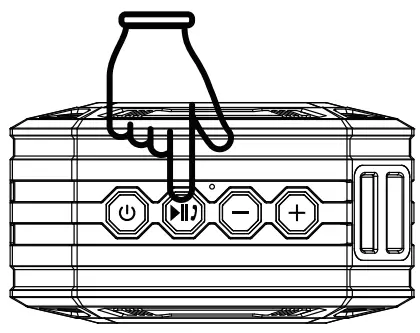 aiwa SB X80 Adventure Mini IP67 Bluetooth Speaker - Play Button