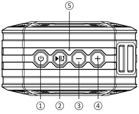 aiwa SB X80 Adventure Mini IP67 Bluetooth Speaker - Power on off