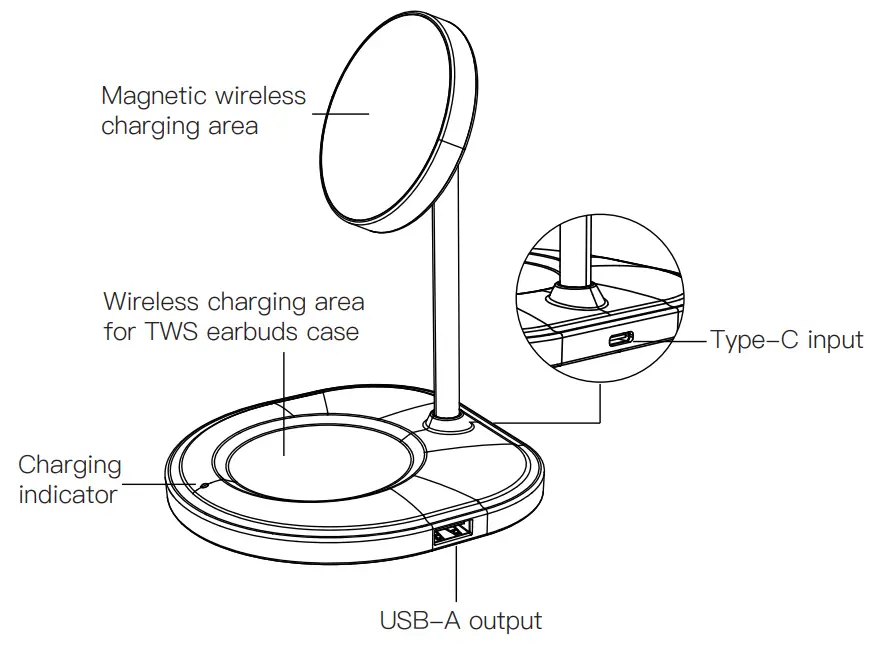 Shenzhen Topband WCM10 3In1 Magnetic Wireless Charging Stand - Overview