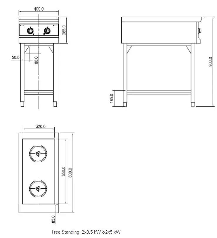 metos IND-10PP-3500X2V Eco Kitchen Induction Range-13