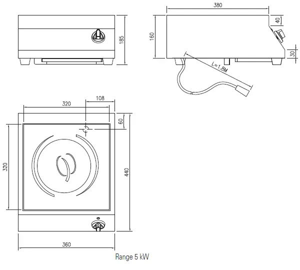 metos IND-10PP-3500X2V Eco Kitchen Induction Range-9