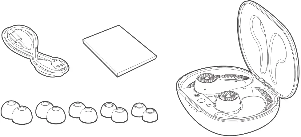 Tribit BTH95 True Wireless H1 Earbuds - Package Contents