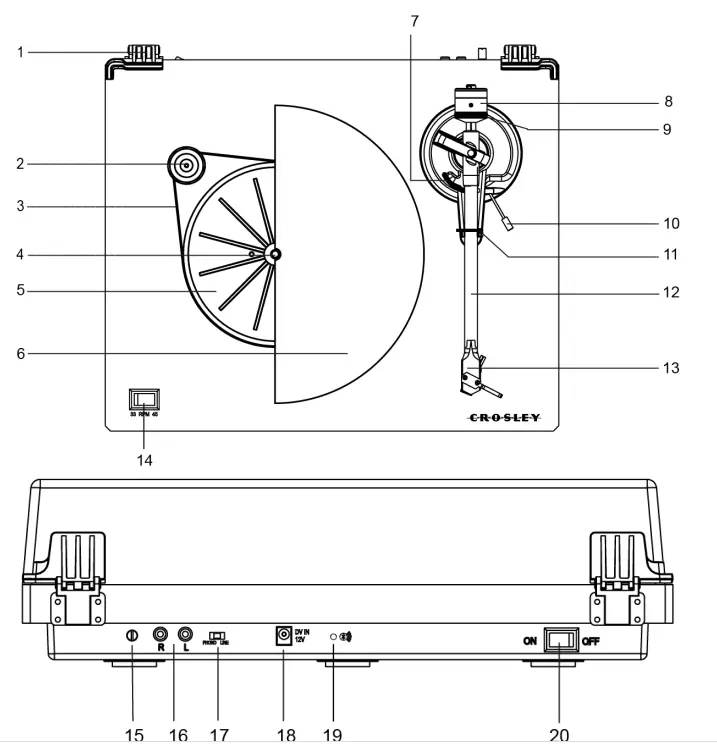 CROSLEY-C6B-Belt-drive-Bluetooth-Turntable-with-built-in-fig-1