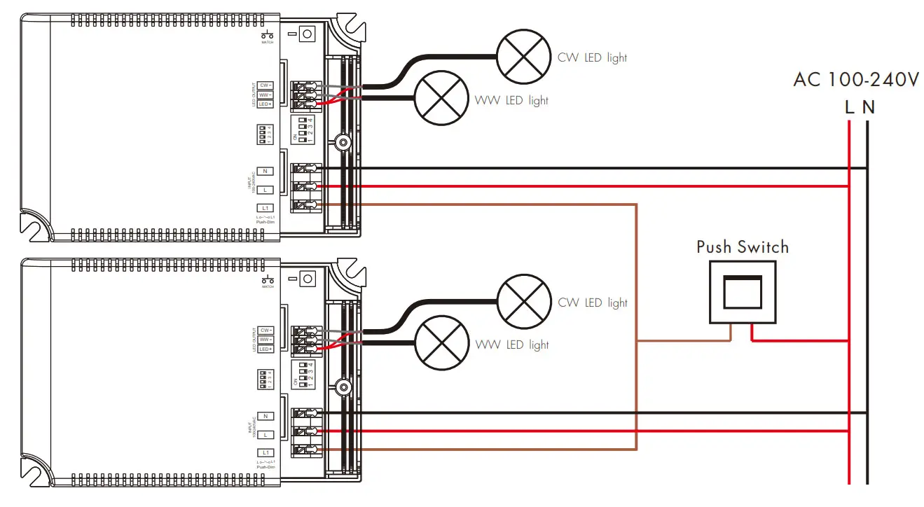 SKYDANCE PT 40A 2 RF Constant Current LED CCT Driver User - . AC Push-Dim