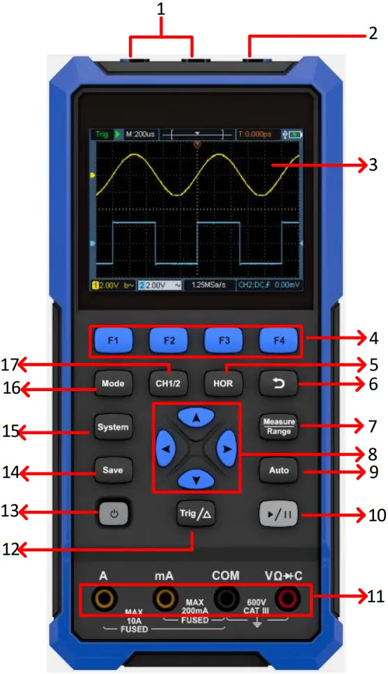 owon HDS200 Dual Channel Series Handheld Oscilloscope A3