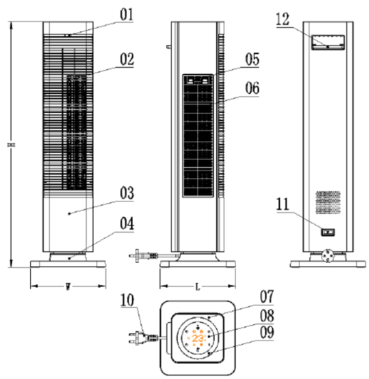 Clean Air Optima CA 904W Design Fan Heater - 1