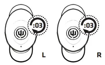 WICKED AUDIO Axoma Wireless Earbuds - Turning Earbuds on off 4