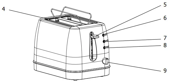 Brandt TO2T870B Grille Pain Toaster - Description of your Toaster 1