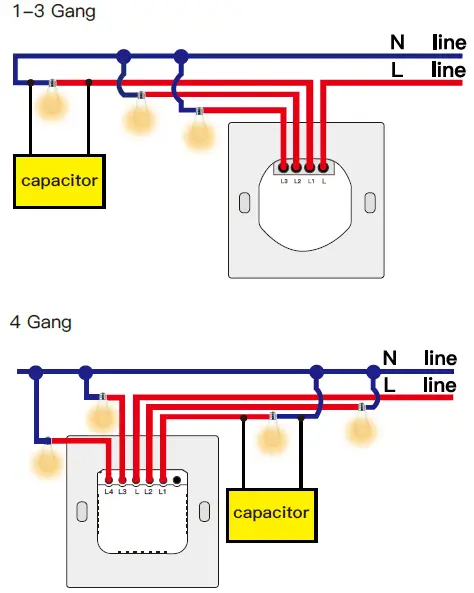 MOES MS-1LW-N-110 Touch Wall Single Live Wire Smart Switch-6