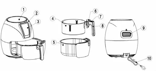 MOLINO B08YJSZ3C8 3 Liter Air Fryer - overview