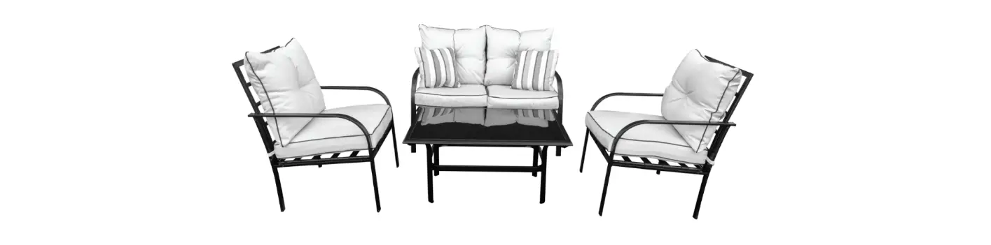 Zimtown 4 Piece Rattan Sofa Set Steel Frame Powder Coating, Instruction Manual