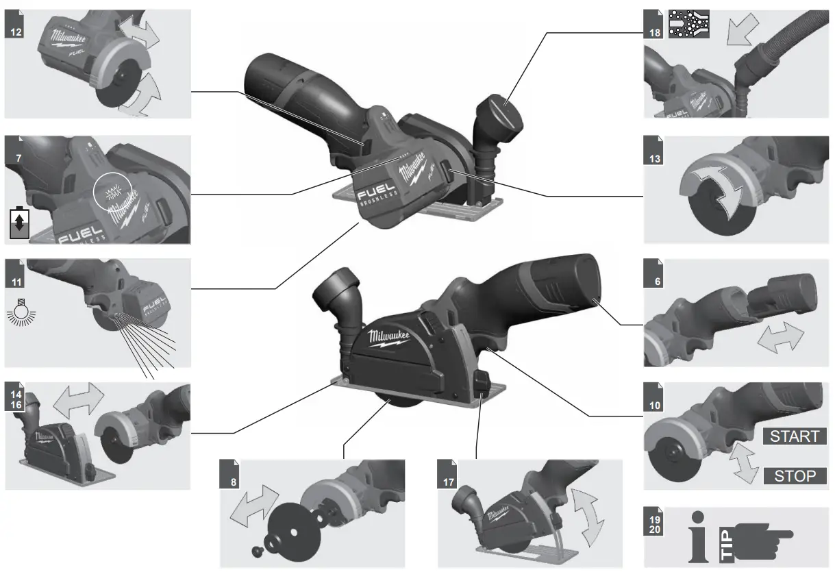 M12FCOT-0 M12 FCOT-0 Fuel Cut Off Tool 12V Bare Unit Operatimg illustration
