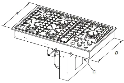 Whirlpool W11125095C 30 Inch and 36 Inch Gas Downdraft Cooktop - 3