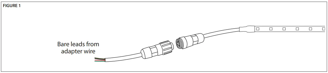 Bare leads from adapter wire