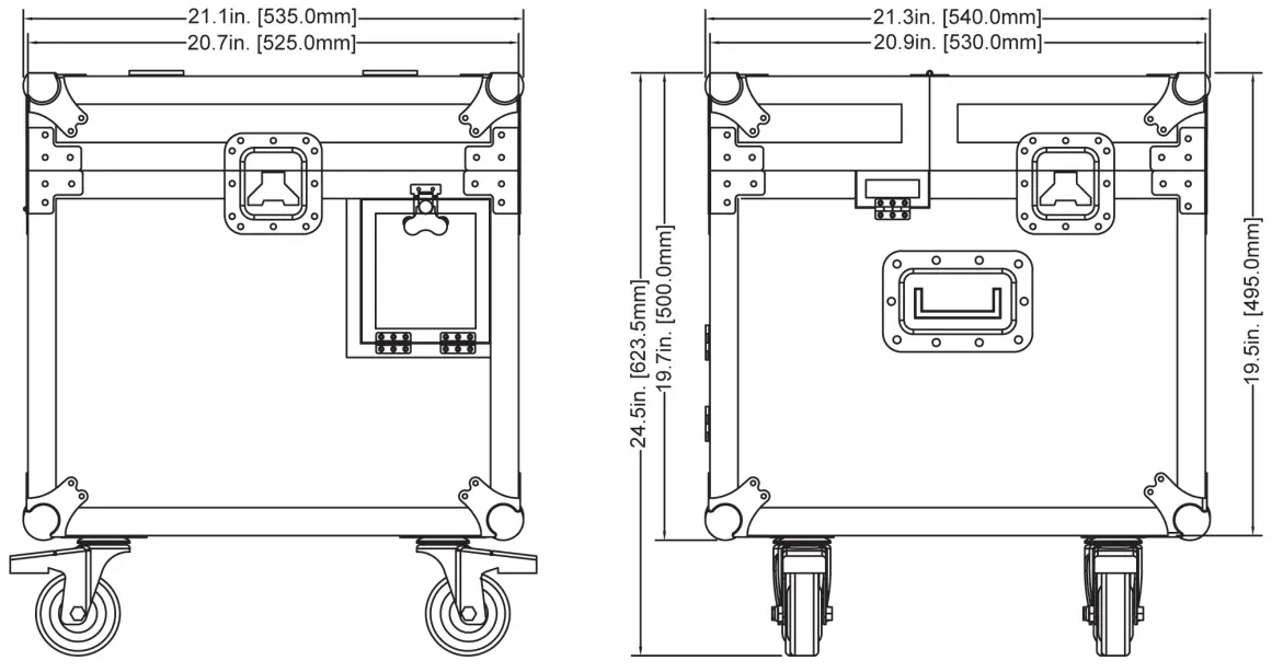 MAGMATIC PSC225 CRISP Max High Powered Silent Snow Machine - DIMENSIONAL DRAWINGS