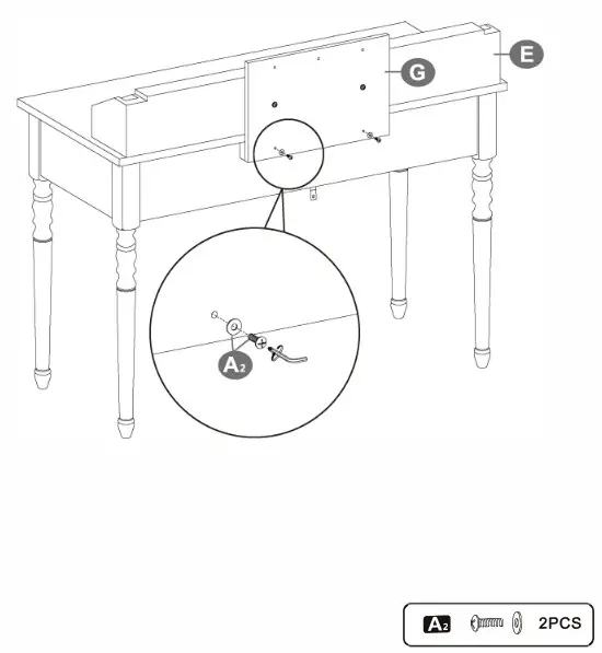 honey joy TOPB001338 Coffee 7 Drawers Tri Folding Vanity Mirror Makeup Dressing Table Set - ASSEMBLY STEPS 3