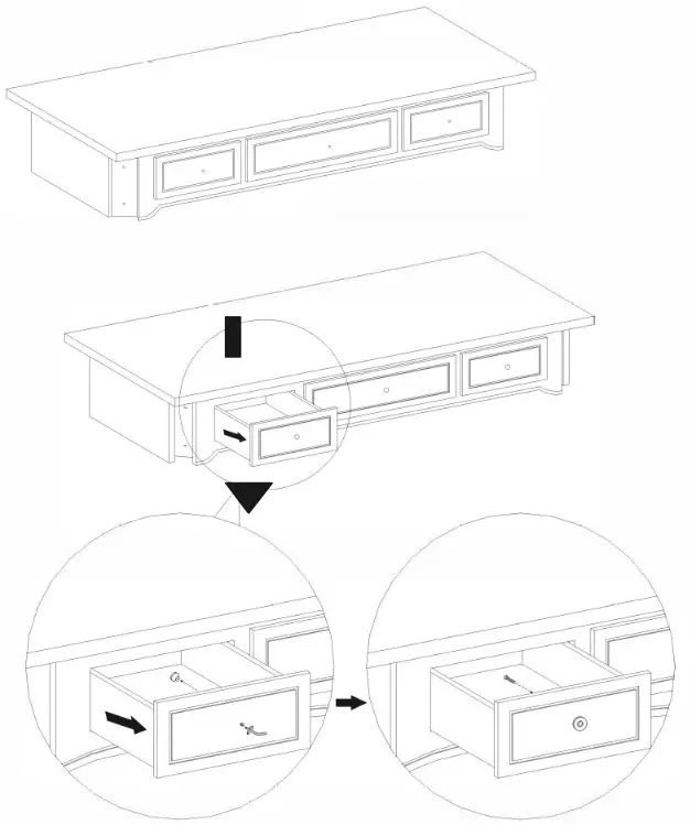 honey joy TOPB001338 Coffee 7 Drawers Tri Folding Vanity Mirror Makeup Dressing Table Set - ASSEMBLY STEPS