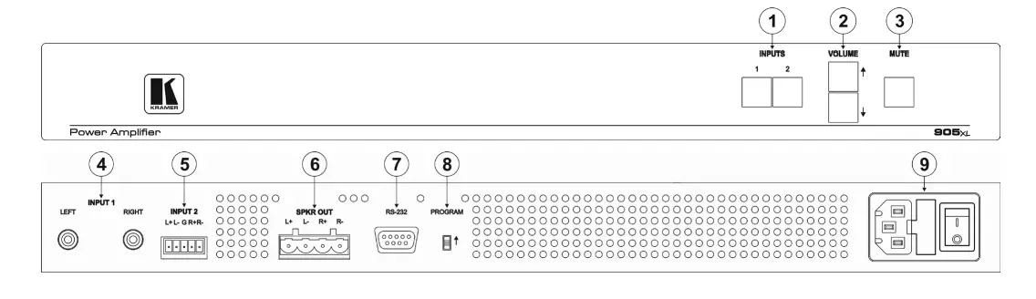 Kramer 905XL Stereo Audio Power Amplifier-1