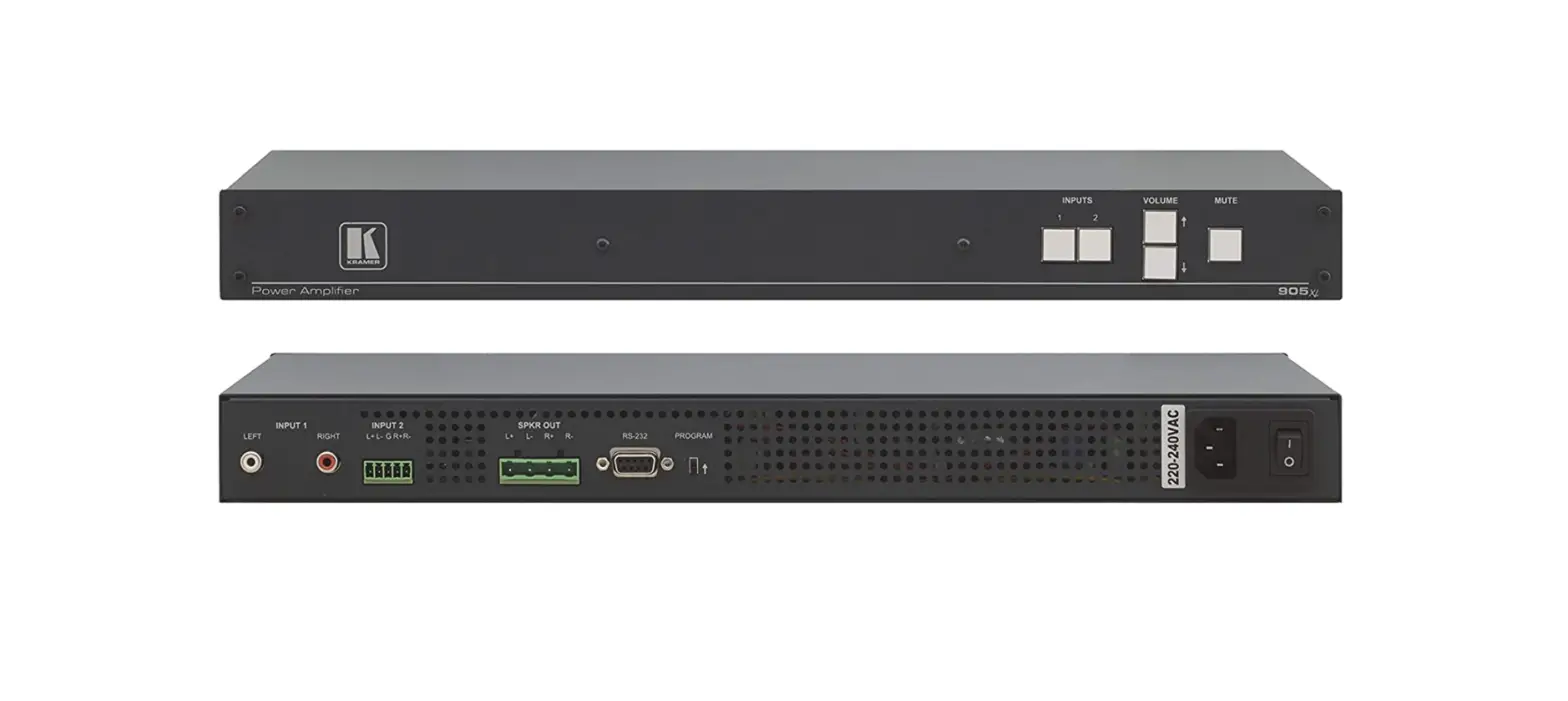 Kramer 905xl Stereo Audio Power Amplifier User Guide
