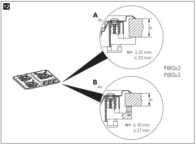 DOMETIC HBG 3445 Cooktop and Combinations Installation Guide - Affix the device to the worktop using the screws