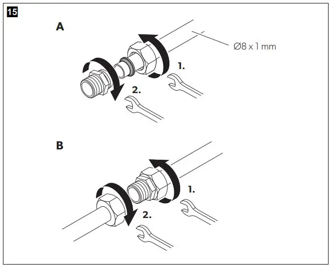 DOMETIC HBG 3445 Cooktop and Combinations Installation Guide - Connect the pipes as shown