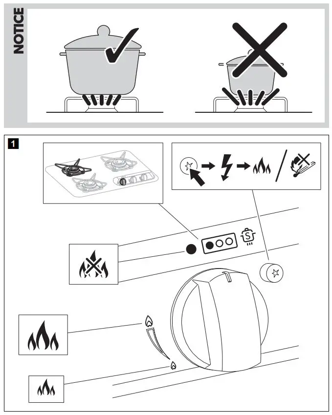 DOMETIC HBG 3445 Cooktop and Combinations Installation Guide - Control panel