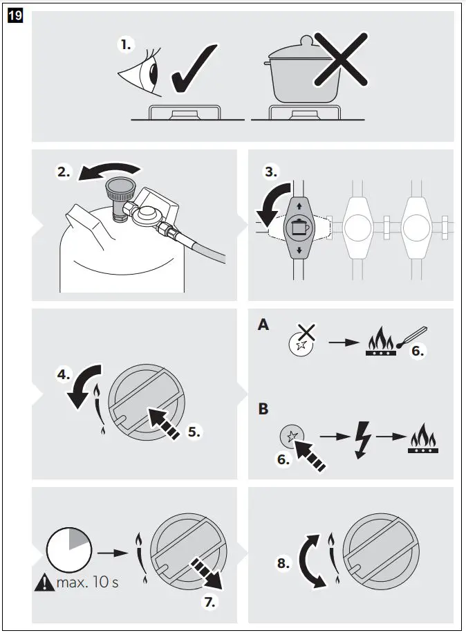 DOMETIC HBG 3445 Cooktop and Combinations Installation Guide - Ignite a burner