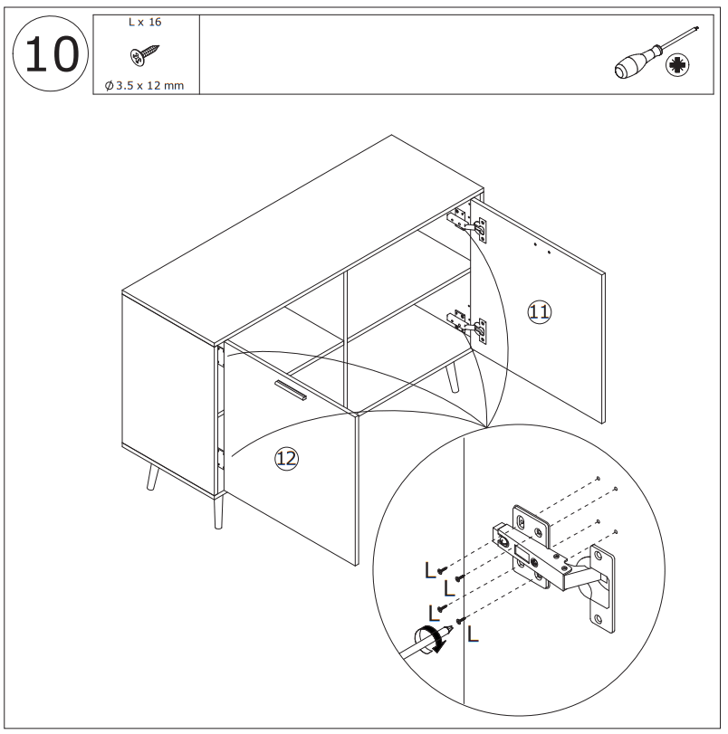 FUFU GAGA LJY KF200107-01 2 Door Multi Functional Storage Cabinet Chest - 11