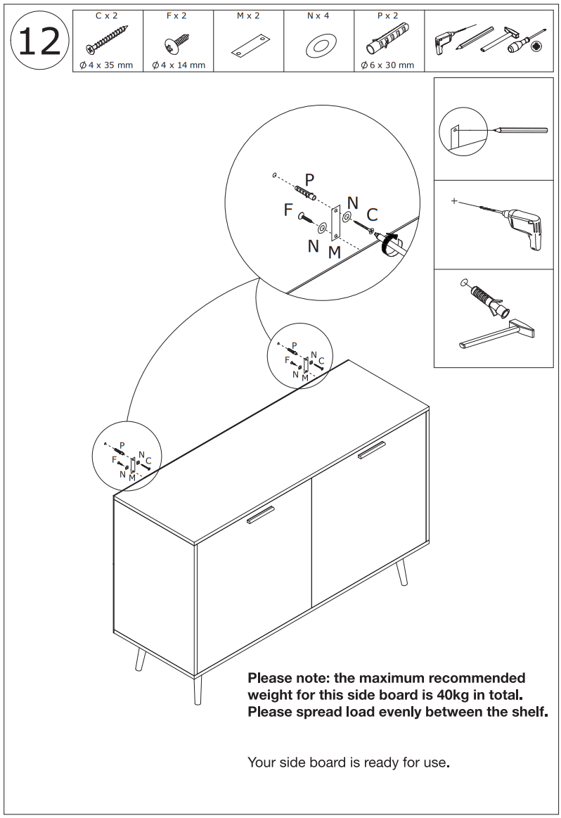 FUFU GAGA LJY KF200107-01 2 Door Multi Functional Storage Cabinet Chest - 13